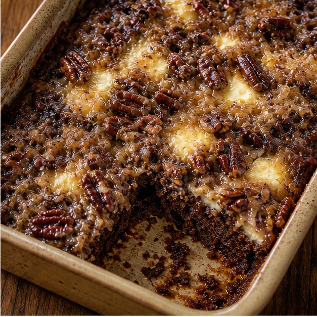 Pastel al revés de chocolate alemán