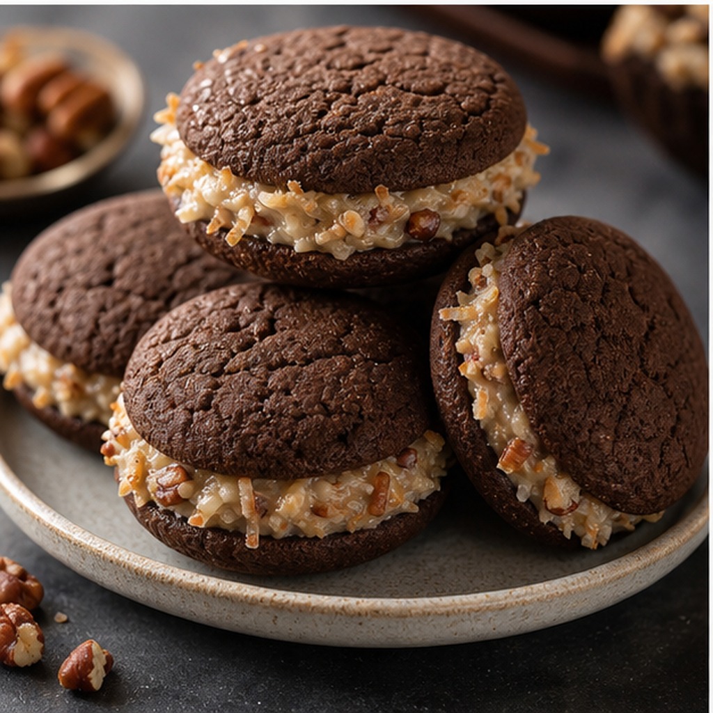 German Chocolate Sandwich Cookies