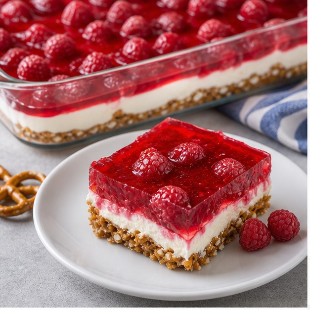 Raspberry Pretzel Dessert