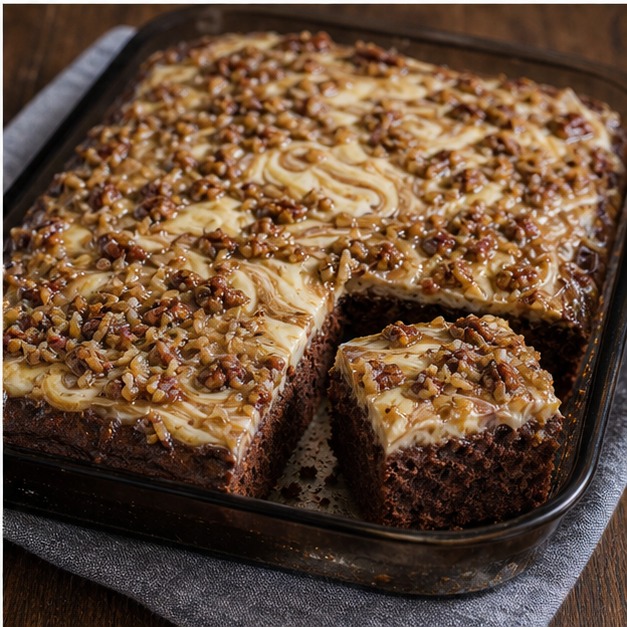 Gâteau renversé au chocolat allemand