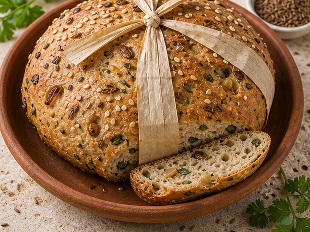 Pão encadernado com tiras de papiro