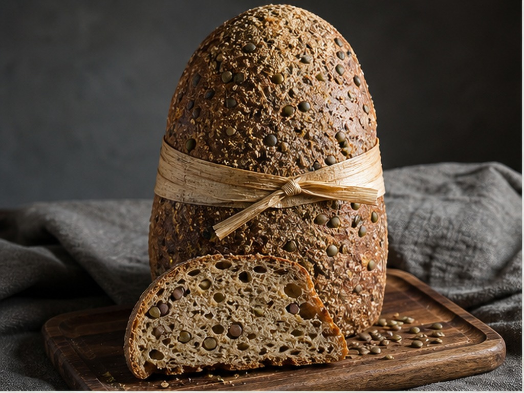 Pão encadernado com tiras de papiro