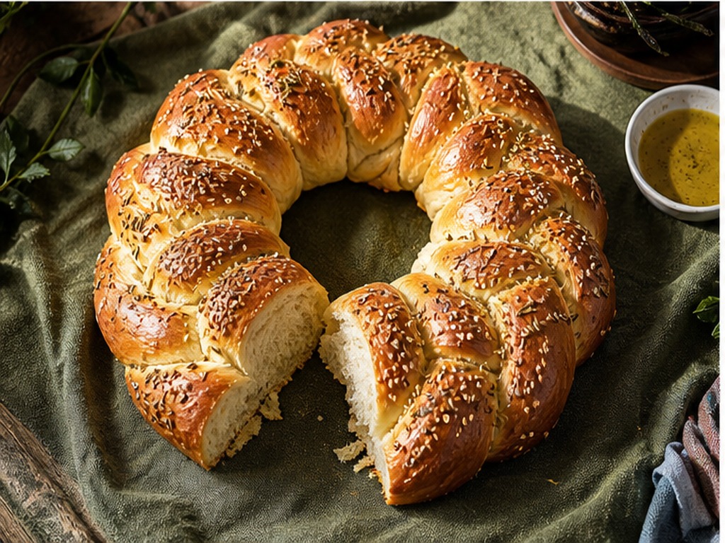 Круглая буханка хлеба