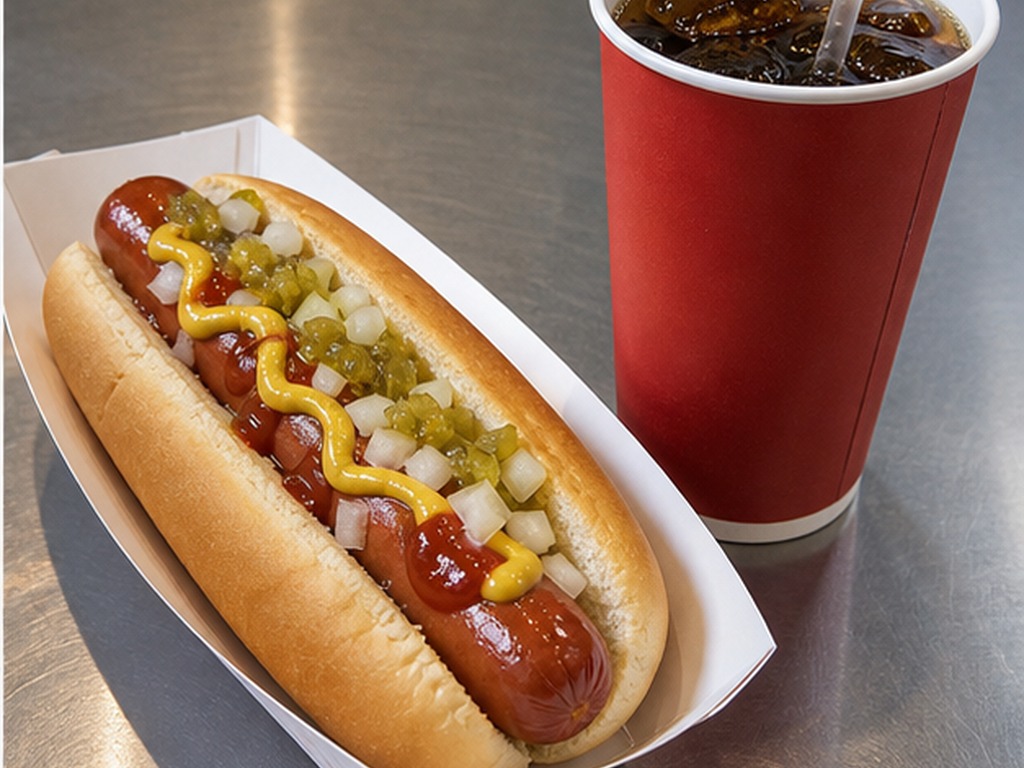 コストコ $1.50 ホットドッグとソーダのコンボ